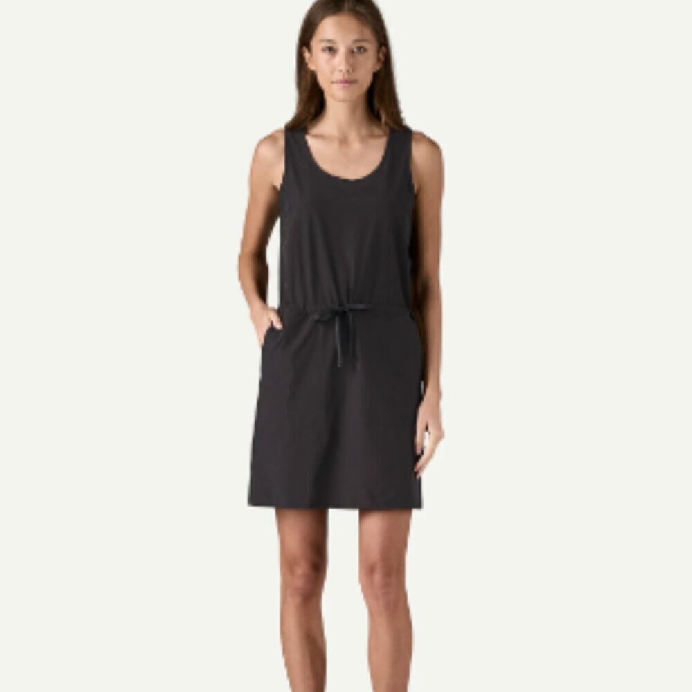 Patagonia Black Fleetwith Dress - with pockets - Crossover back detail - LG
